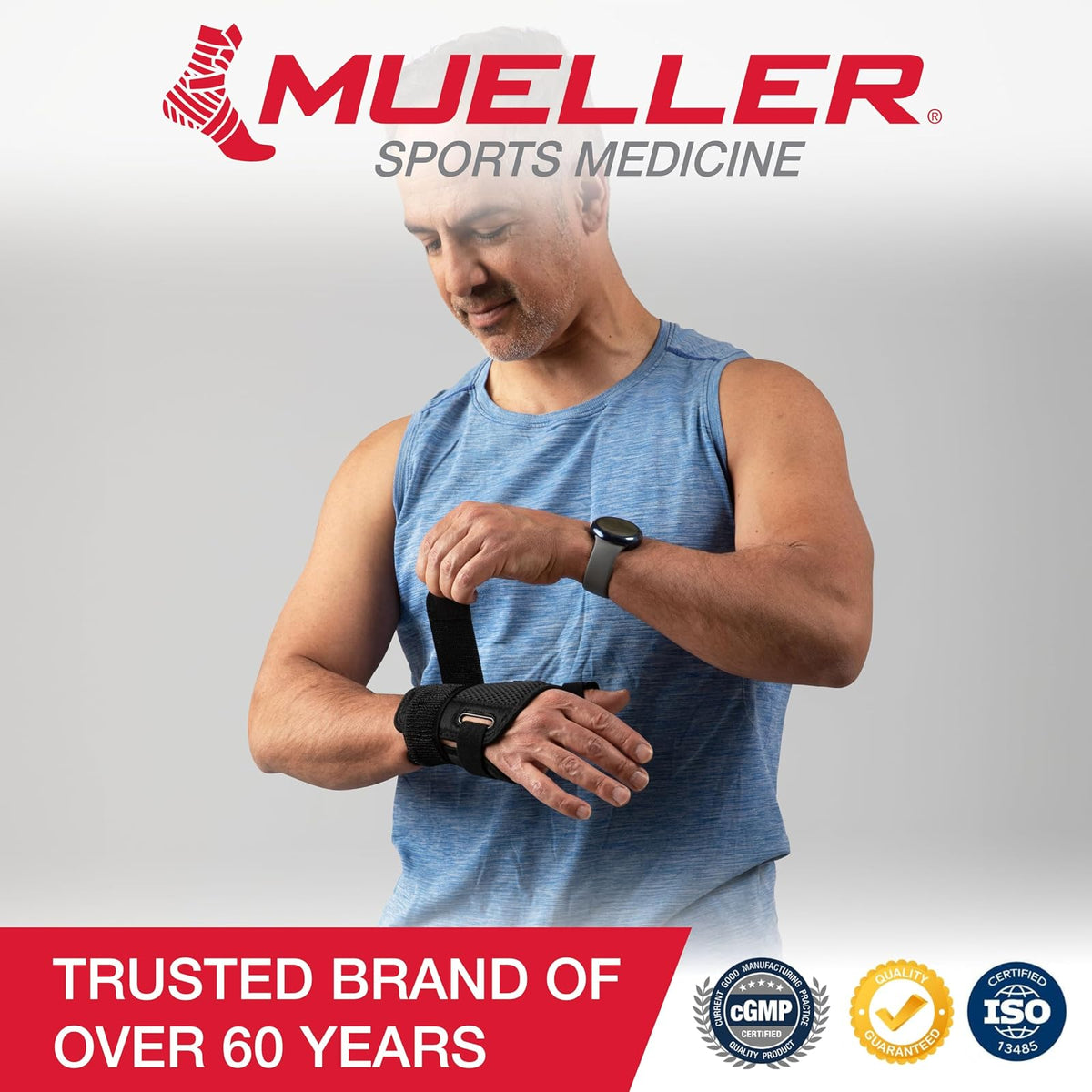 Mueller Sports Medicine Estabilizador de pulgar ajustable para ajustar, para hombres y mujeres, negro, talla única