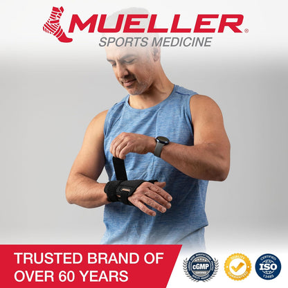 Mueller Sports Medicine Estabilizador de pulgar ajustable para ajustar, para hombres y mujeres, negro, talla única