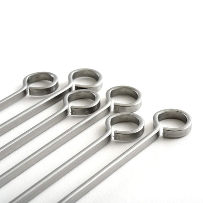 Norpro pinchos de acero inoxidable, juego de 6, Plateado, 14 pulgadas, 1