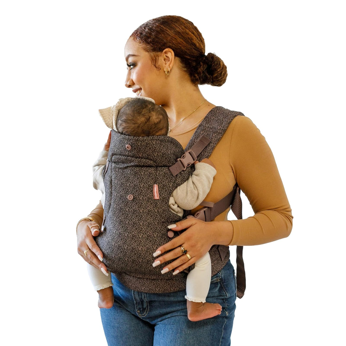 Infantino Portabebés Convertible 4 en 1, Ajustable y Ergonómico - Leopardo