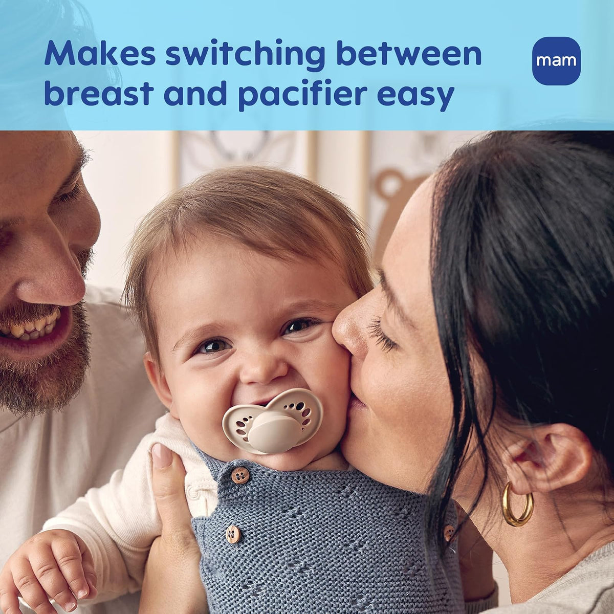 MAM - Chupón original mate para bebé, forma de pezón ayuda a promover un desarrollo oral saludable, estuche esterilizador, niña, 6-16 meses (paquete de 2)