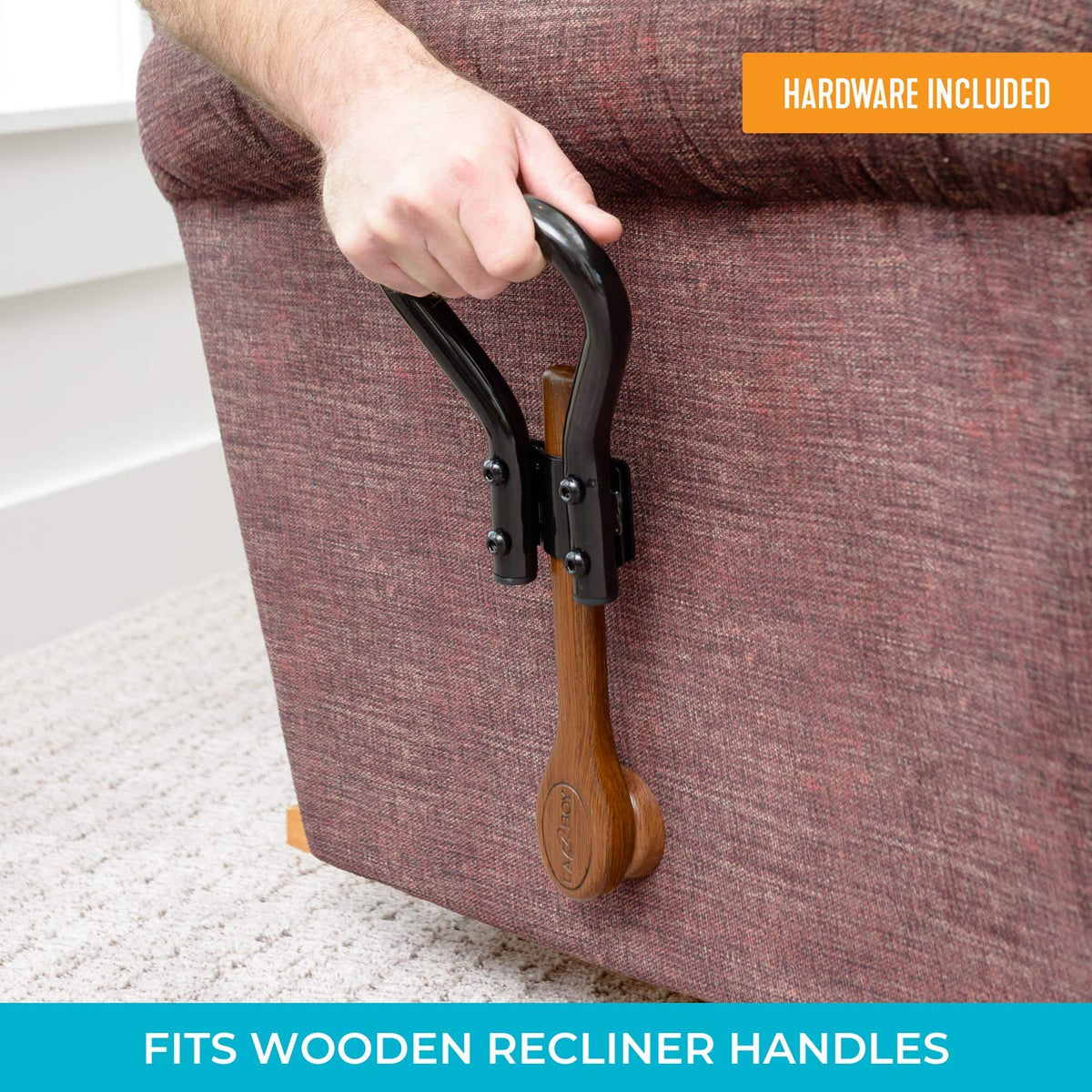 Stander 3000 Recliner Lever Extender Ergonomic Curve Grip Secure Fit for Easy Chair Handles