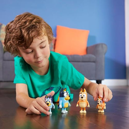 Bluey and Friends - Paquete de 4 Cifras posables de 2.5 a 3 Pulgadas