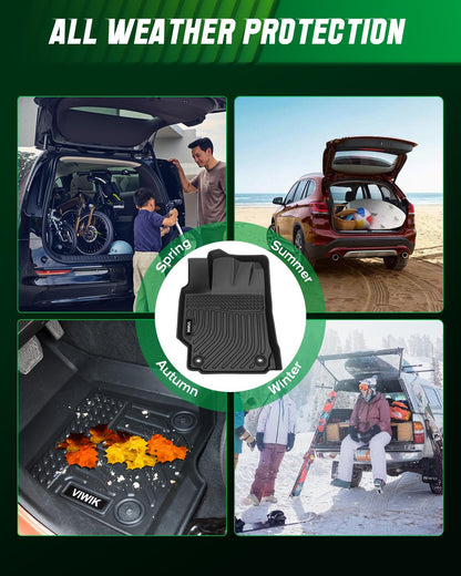 VIWIK TPE Alfombrillas Personalizadas para Dodge Grand Caravan 7 Asientos | Alfombrillas de automóvil para todo tipo de clima compatibles con ciudad y país (Stow'n Go Only) 2008-2016