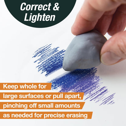Faber-Castell Erasers - Drawing Art kneaded Erasers, Large size Grey - 4 Pack