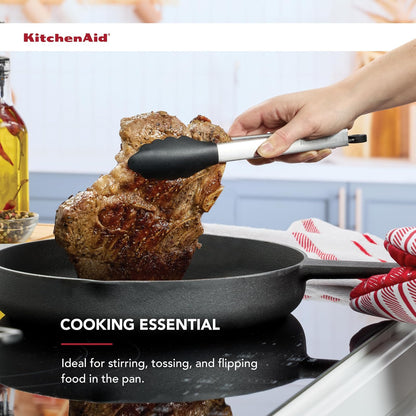 KitchenAid - Pinzas de acero inoxidable con punta de silicona, color negro, 9 pulgadas