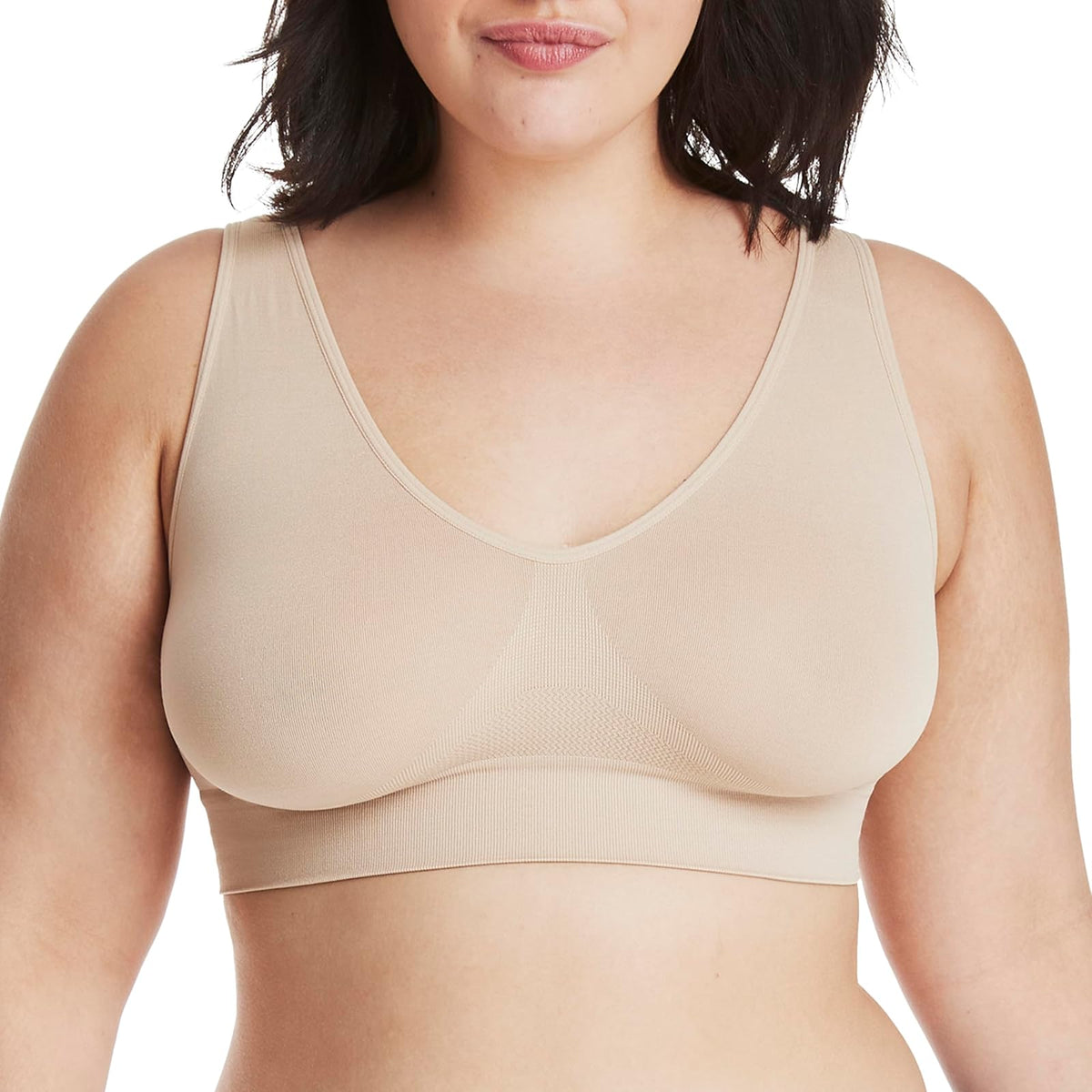 Hanes Brasier sin Costuras para Mujer, Cobertura Completa - 3XL - Color piel (nude)