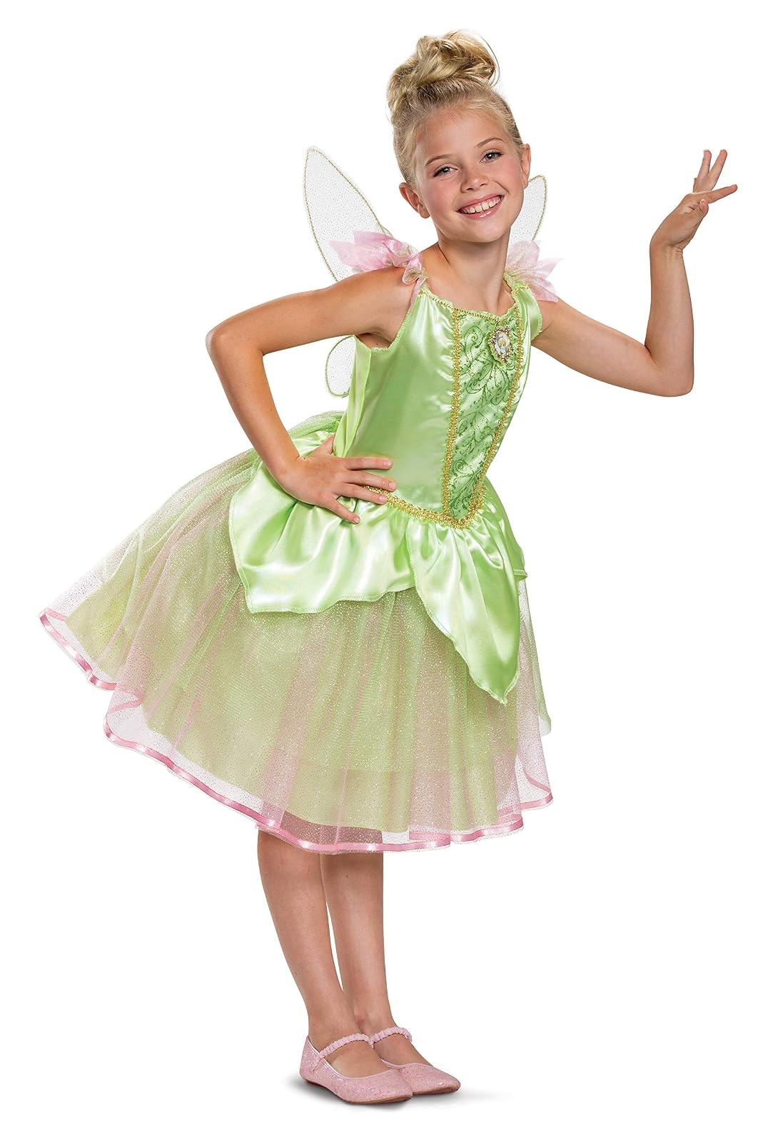 Disguise The Peter Pan - Disfraz de Campana para niñas, Talla 7/8, Color Verde
