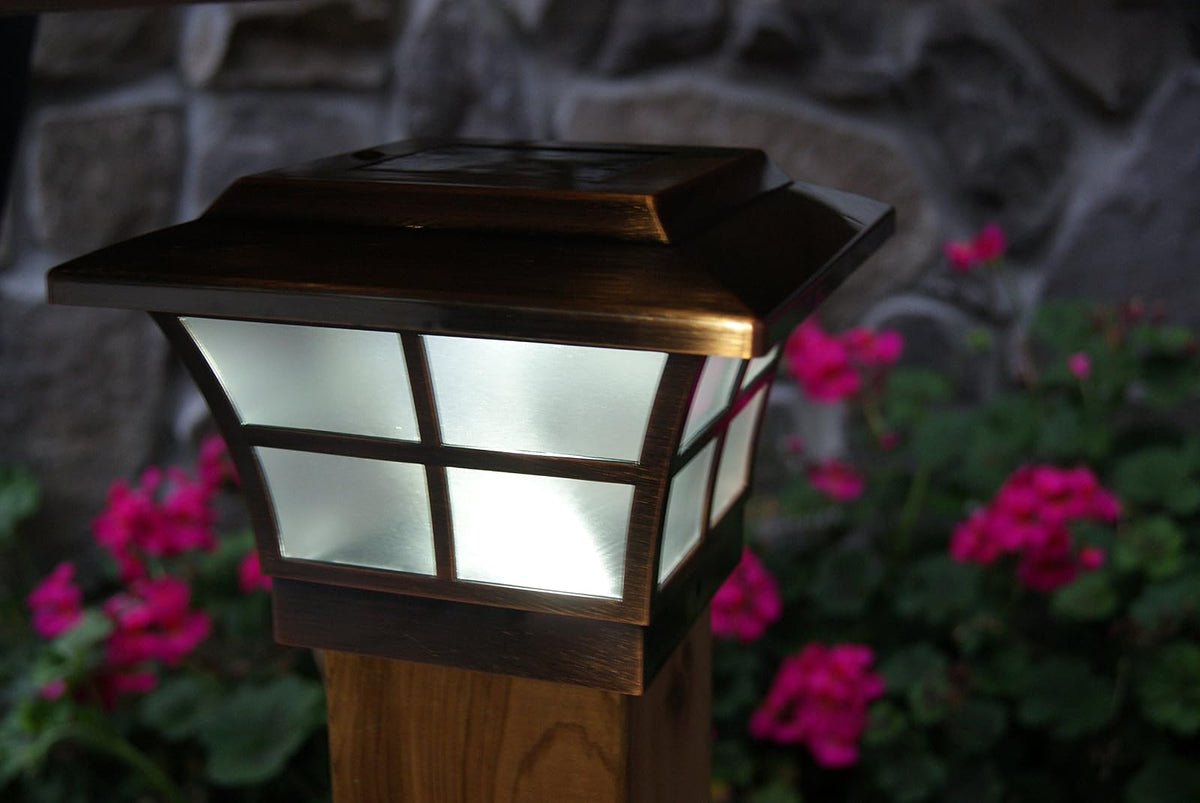 Classy Caps SL079C - Tapa de poste solar Prestige chapada, 4 x 4 pulgadas, cobre