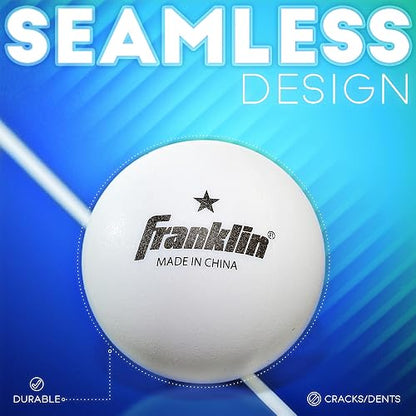Franklin Sports Pelotas de Tenis de Mesa - Tamaño y Peso Oficial, 40mm, Una Estrella, Profesionales, Duraderas y de Alto Rendimiento - Blancas - Paquete de 36
