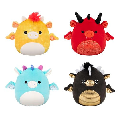 Squishmallows Original Dragon - Paquete de 4 - Peluche Oficial de Jazwares (pequeño) (Exclusivo de )