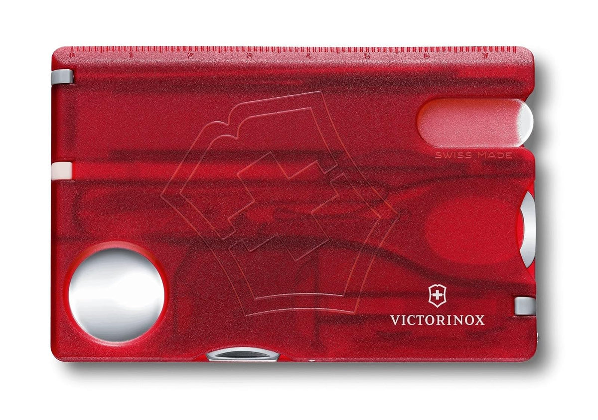 Victorinox Swisscard Nailcare, Lima de Cristal, Color Rojo Transparente, 13 Usos