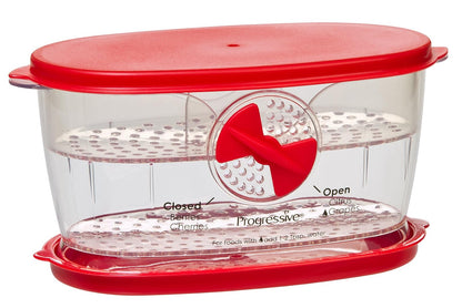 Progressive Recipiente para fruta fresca, vegetales, bayas y lechuga, Berry Keeper, Rojo, 2 Tazas, 1