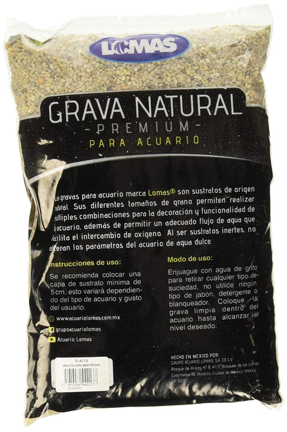 Lomas Arena Silica Grano Fino para Peceras con 3 Kilos + Grava Grano Medio para Acuarios o Peceras con 3 Kilosgramos