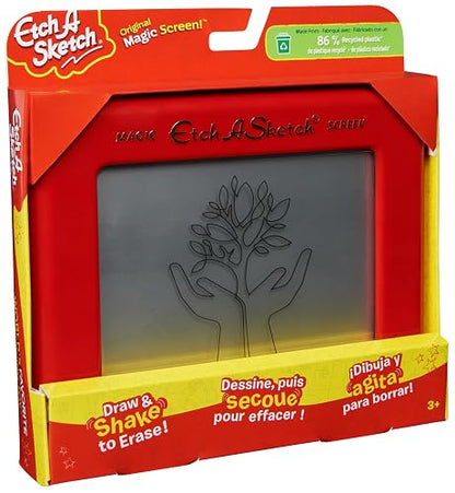 Etch A Sketch, Original Magic Screen, 86% de plástico Reciclado, Juguetes clásicos creativos para niños comprometidos con el Medio Ambiente para niños y niñas a Partir de 3 años
