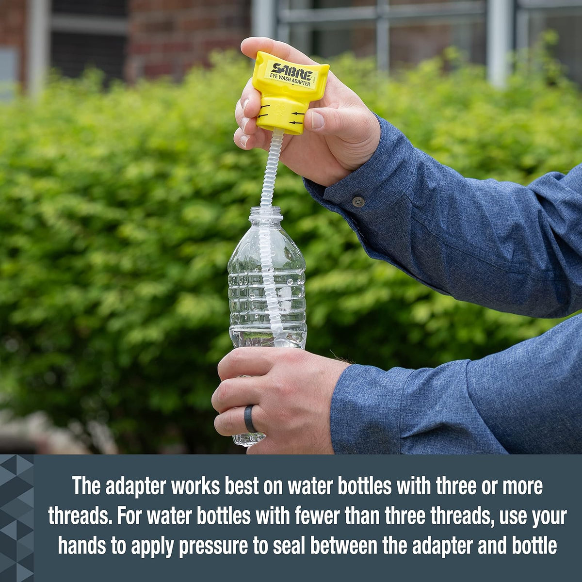 SABRE Adaptador para Lavado de Ojos – Convierte la Botella de Agua en un Dispositivo de Lavado de Ojos – Descarga contaminantes Desde el Ojo