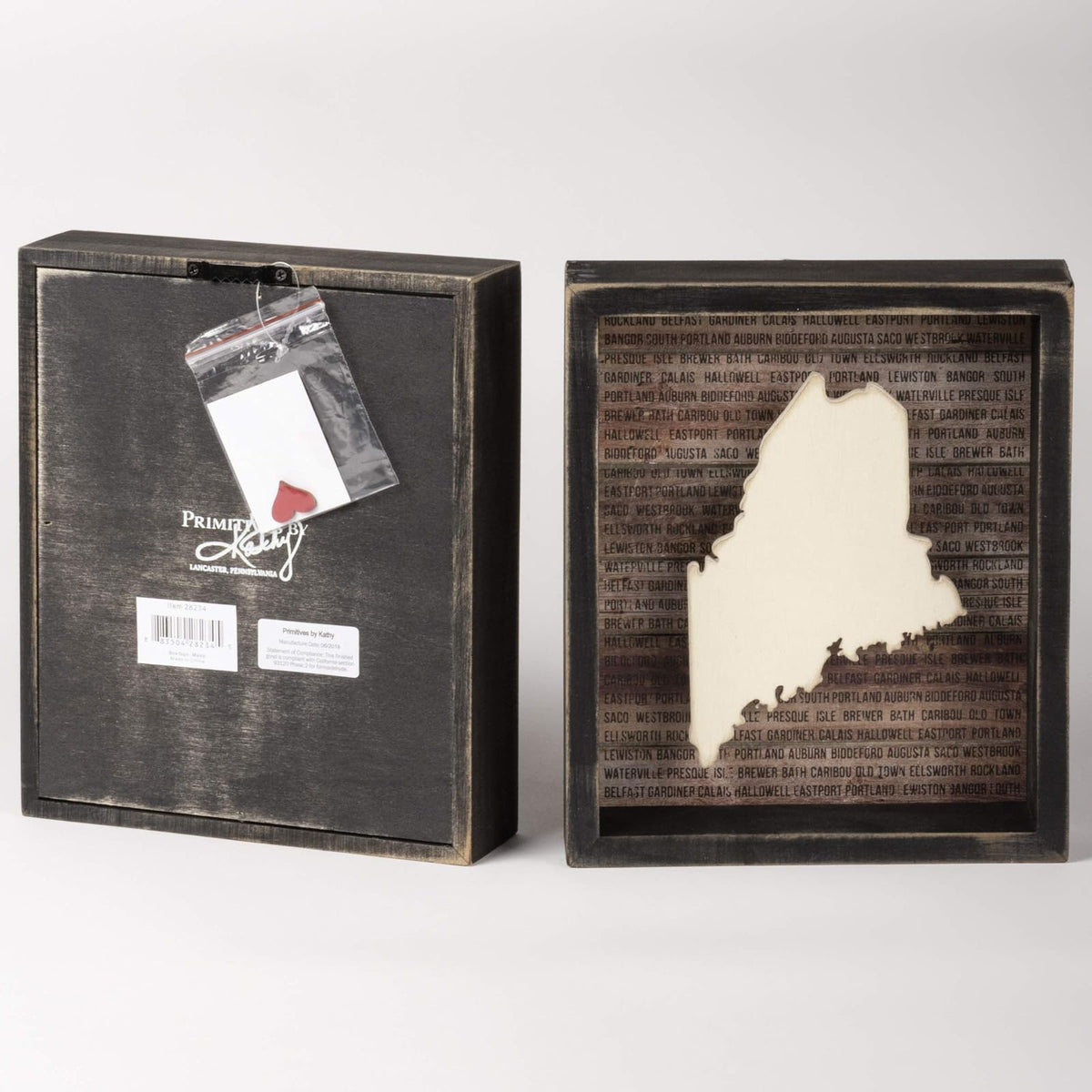 Primitives by Kathy - Cartel, Box Sign, Maine, 7" x 8.5", 1