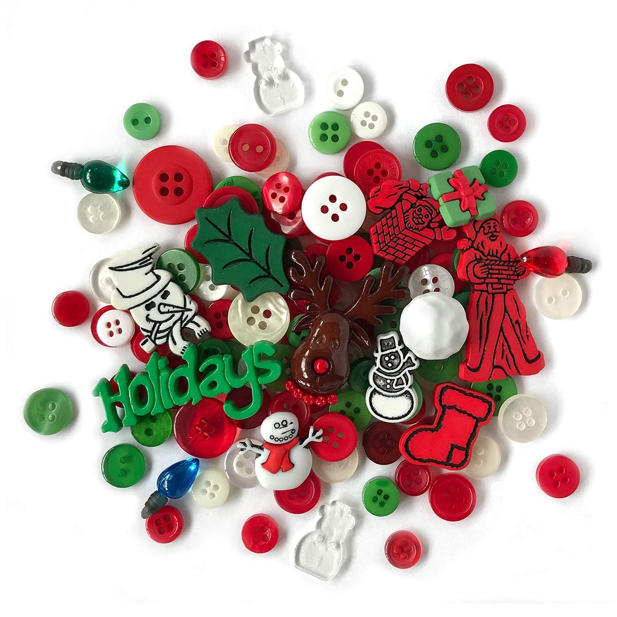 Colección de botones redondos novedosos, adornos y más basados en una variedad de temas, vacaciones y estaciones para manualidades de bricolaje, álbumes de recortes, costura, fabricación de tarjetas y otros proyectos, 50 unidades.