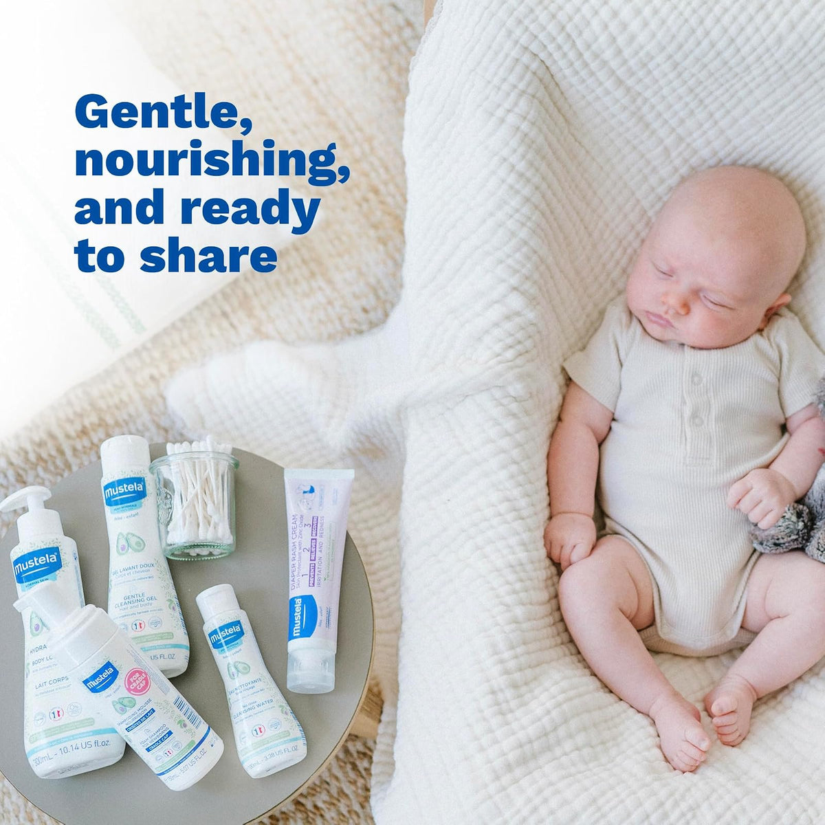 Mustela - Set de regalo para recién nacido, para el baño de bebés y para el cuidado de la piel, 5 unidades
