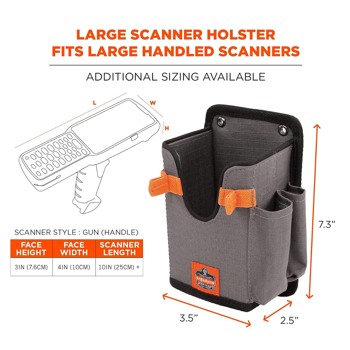 Ergodyne Squids 5540 Barcode Scanner Holster Pouch for Gun Grip Mobile Computers