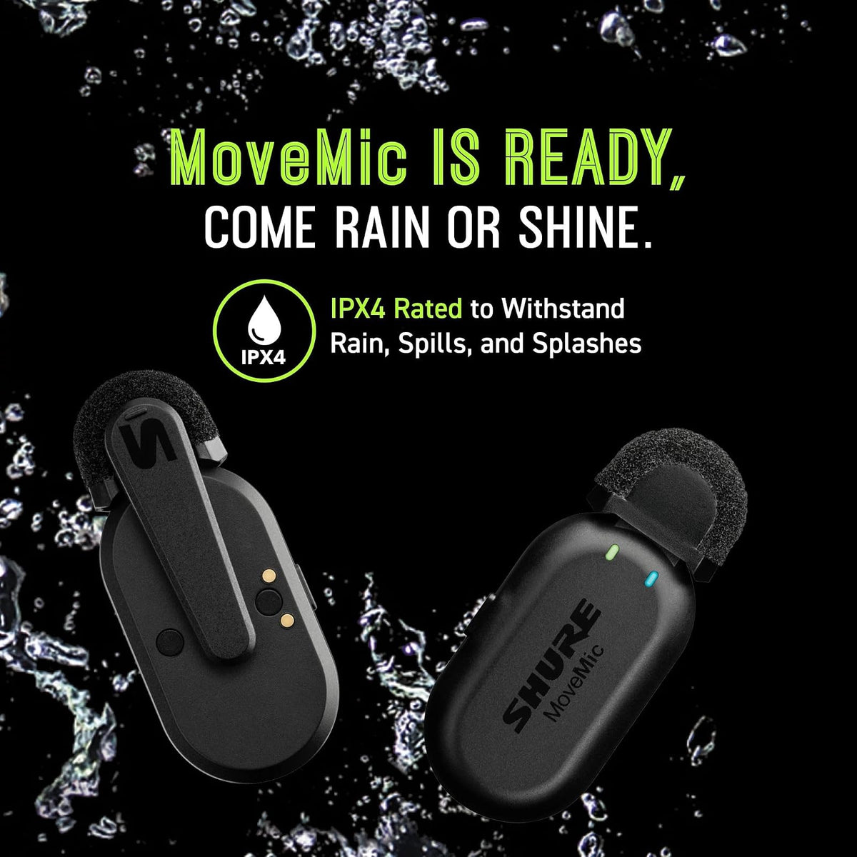 Shure MoveMic One - Micrófono inalámbrico Bluetooth, Miniatura, para Creadores de Contenido, Compatible con Dispositivos iPhone & Android