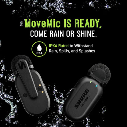 Shure MoveMic One - Micrófono inalámbrico Bluetooth, Miniatura, para Creadores de Contenido, Compatible con Dispositivos iPhone & Android
