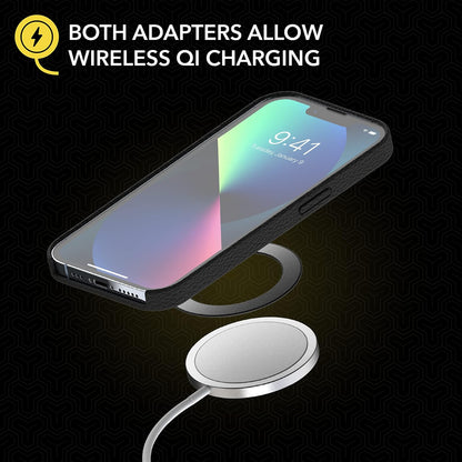 Scosche - Adaptador magnético calcomanía - Compatible con iPhone 8, X, 11, SE y Android con carga inalámbrica - MagSafe y Qi - Negro
