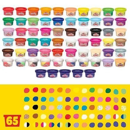 Play-Doh Super Pack de 65 latas de masa moldeable en distintos colores como Play-Doh Clásica, Color Burst, Sparkle y más, para niños y niñas a partir de 3 años