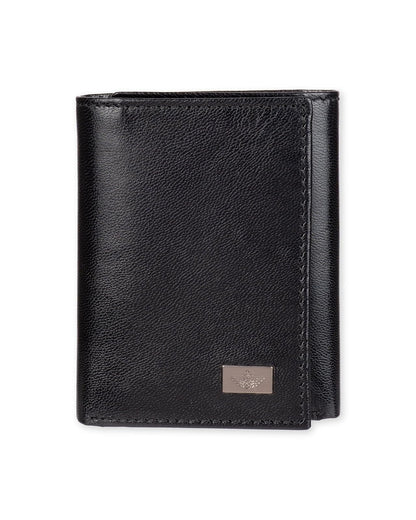 Dockers - portafolios triple para hombre de capacidad extra delgada, con múltiples ranuras para tarjetas y ventana de identificación, Negro verdadero, Talla única, portafolios triple de perfil delgado