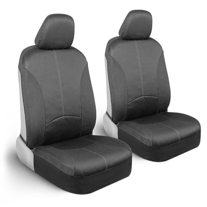 Motor Trend SpillGuard Fundas de Asiento | Impermeables, asientos delanteros, costuras grises, neopreno duradero, fácil instalación, ajuste universal