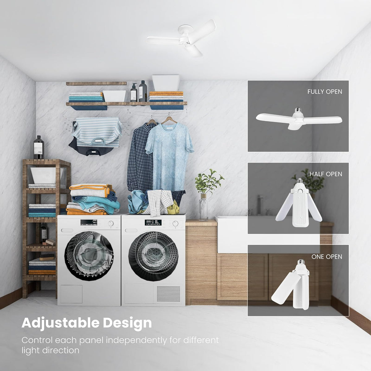 Feit Electric Luz LED Inteligente ADJ4000/RGBW/LED/AG | 3 paneles, 4000 lúmenes, RGBW, WiFi, cochera