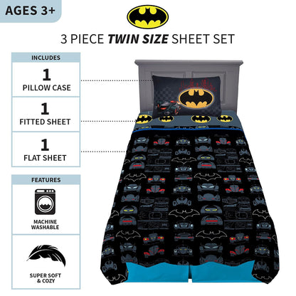Franco - Juego de sábanas, Batman, 3 Piece Twin Size, 1