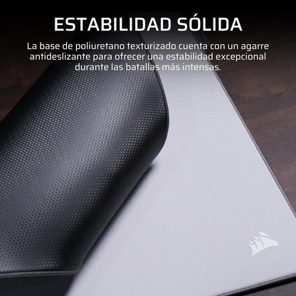 Corsair MM Pro Control Mediana Alfombrilla para Ratón Gaming – Gris | Optimizadas para Esports y para Ajustes de Precisión y Microajustes, Base de Antideslizante, Bordes Inclinados y Cosidos