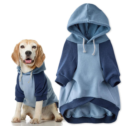 Pet Passion Rocky II Sudadera con Capucha de Algodón Orgánico para Perro - XX-Large (70-110 lbs) - Color azul marino.