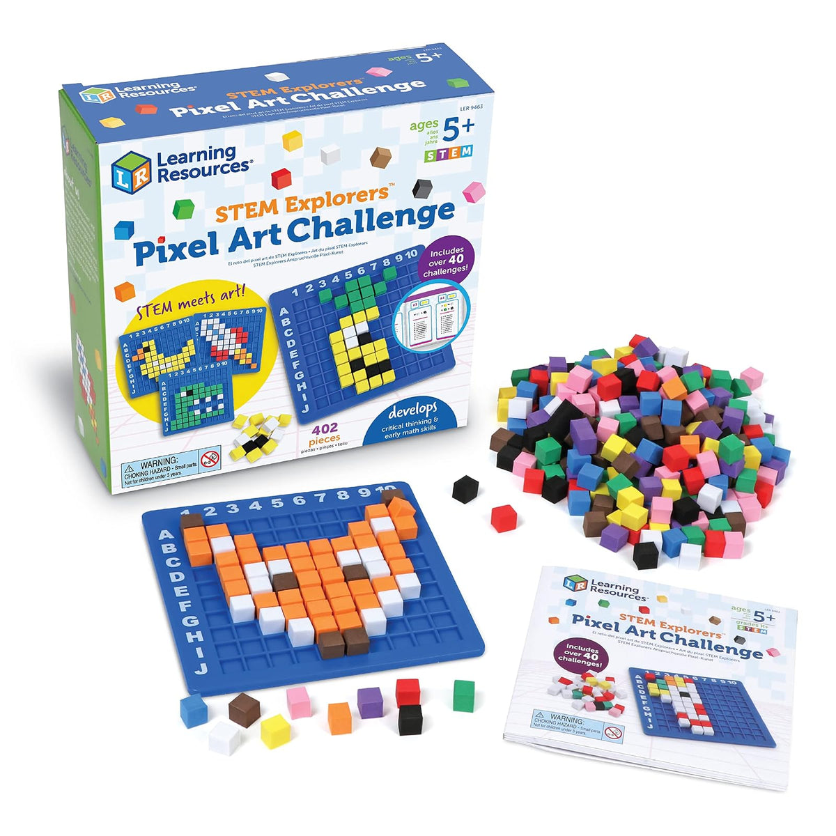 Learning Resources STEM Explorers, Set de Construcción STEM - Pixel Art Challenge