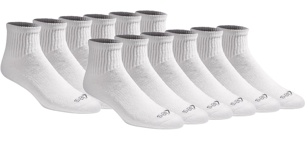 Dickies Calcetines Dri-Tech Control de Humedad para Hombre - G - Blanco Sólido (12 Pares)