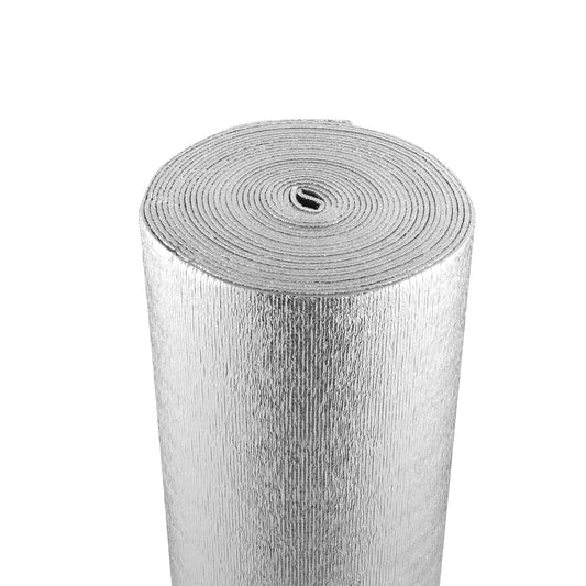 VEVOR Rollo de aislamiento reflectante doble, barrera radiante de núcleo de espuma, 5.5 mm, 48 x 50 pies, protector reflectante de calor de espuma EPE de doble cara, rollo de aislamiento térmico para