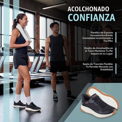 Skechers - Tenis sin Cordones Bobs Squad con Aspecto de 4 Grapas para Mujer