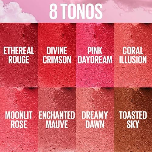 Maybelline Cloudtopia Blush para mejillas y labios,14H, tono rojo etéreo