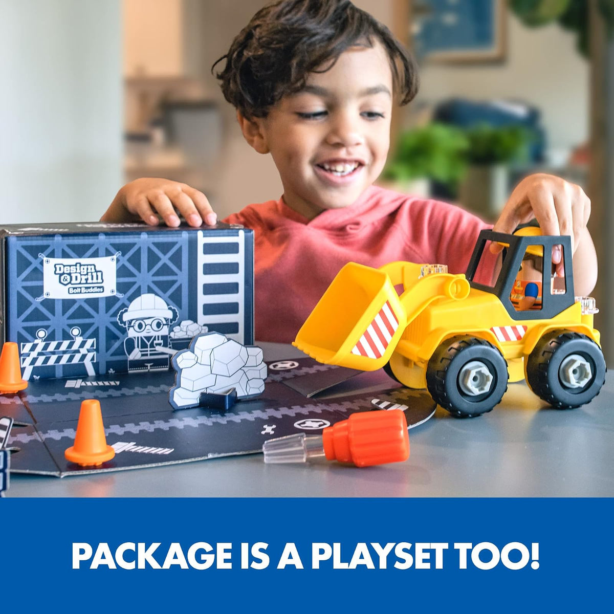 Educational Insights Design & Drill Bolt Buddies Bulldozer Juguetn Destornillador, Juguete Preese Desarmable cocolar Stem, Niños y Niñas Mayores de 3 años
