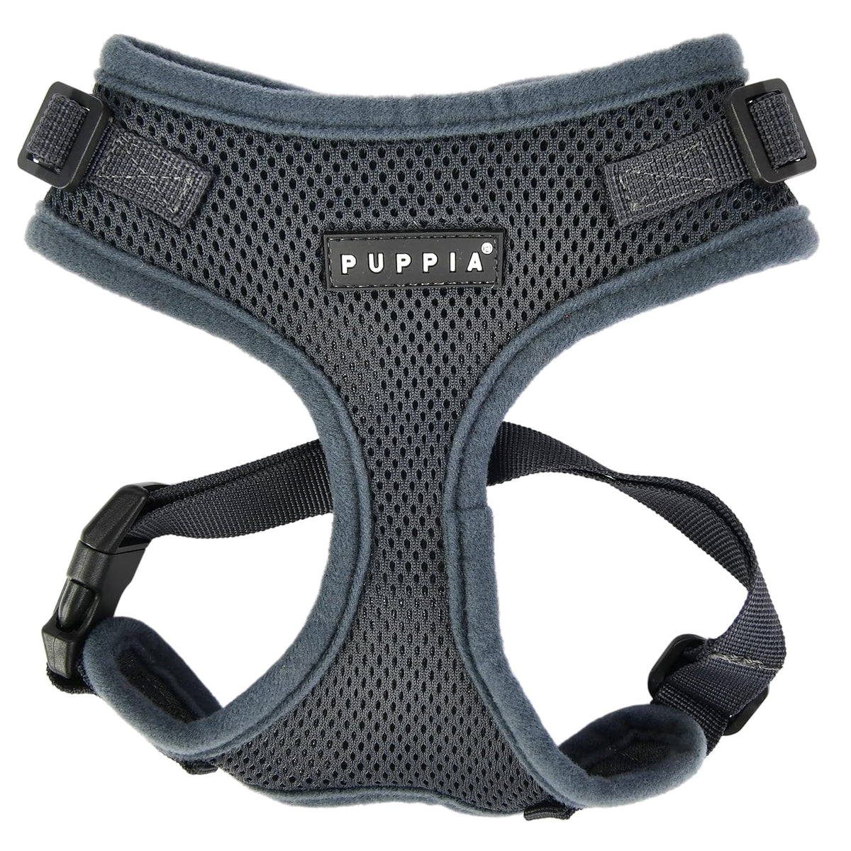 Puppia Arnés RiteFit para Perro con Cuello Ajustable - Mediano - gris