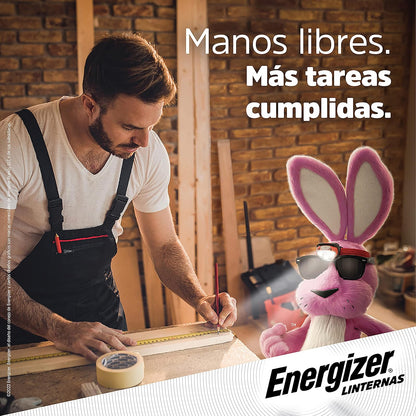 Energizer - Linterna de Cabeza LED Industrial 400 Lúmenes, Alcance de 85 m | Resistencia al agua IPX4, 5 modos de iluminación e incluye 3 pilas AAA.