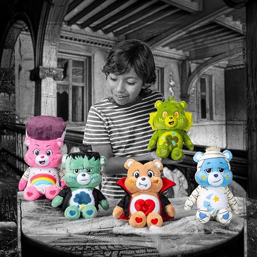 Care Bears Universal Monsters - Peluche de 22.9cm de tamaño Divertido - Oso de alegría como la Novia de Frankenstein - Peluche Suave y abrazable, Animal de Peluche para niñas y niños, a Partir de