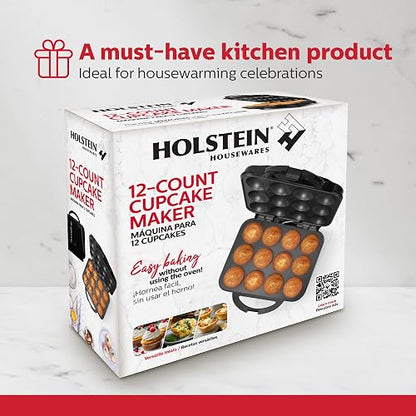 Holstein Housewares HU-09006B - Máquina hacer para cupcakes, Negro, 1