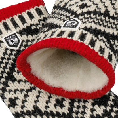 Hestra Manoplas de lana para mujer: guantes de invierno de punto nórdico