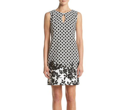 Gabby Skye Vestido de Cuello Redondo sin Mangas Crepe Shift Vestido para Mujer