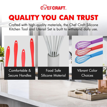 Chef Craft - Batidor de Cocina de Silicona, 15.24 cm, Gris