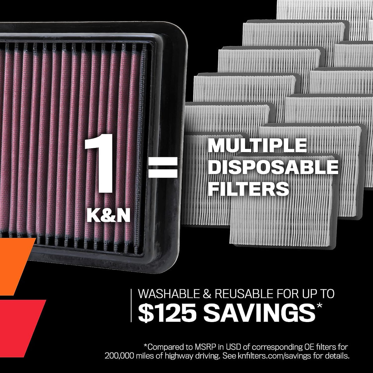 K&N 33-5083 Filtro Aire Original Alto Flujo Motor Premium Lavable para Cadillac/Chevy/GMC Escalade Silverado Suburban Tahoe Sierra 19-25