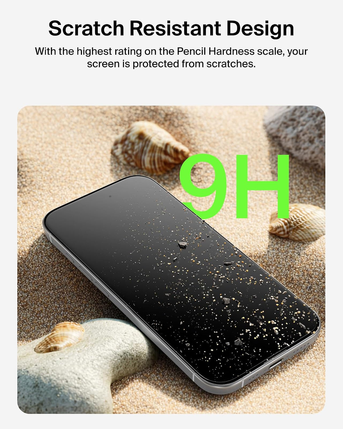Belkin ScreenForce Protector de visualización de vidrio templado para iPhone 17/16 Pro, protección contra impactos resistente a los arañazos con bandeja de alineación fácil para aplicación sin