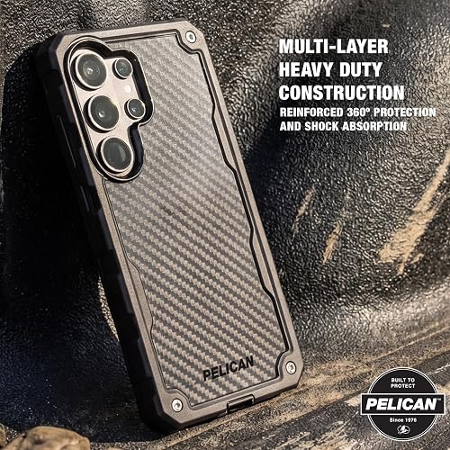 Pelican Shield - Funda para Samsung Galaxy S26 Ultra [Carga magnética e inalámbrica] con protección contra caídas de Grado Militar de 25 pies, Funda Resistente con Clip para cinturón para Samsung